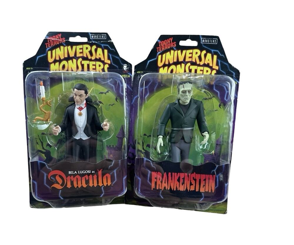 NECA Toony Terrors Universal Monsters Dracula Frankenstein Figures Lot of 2